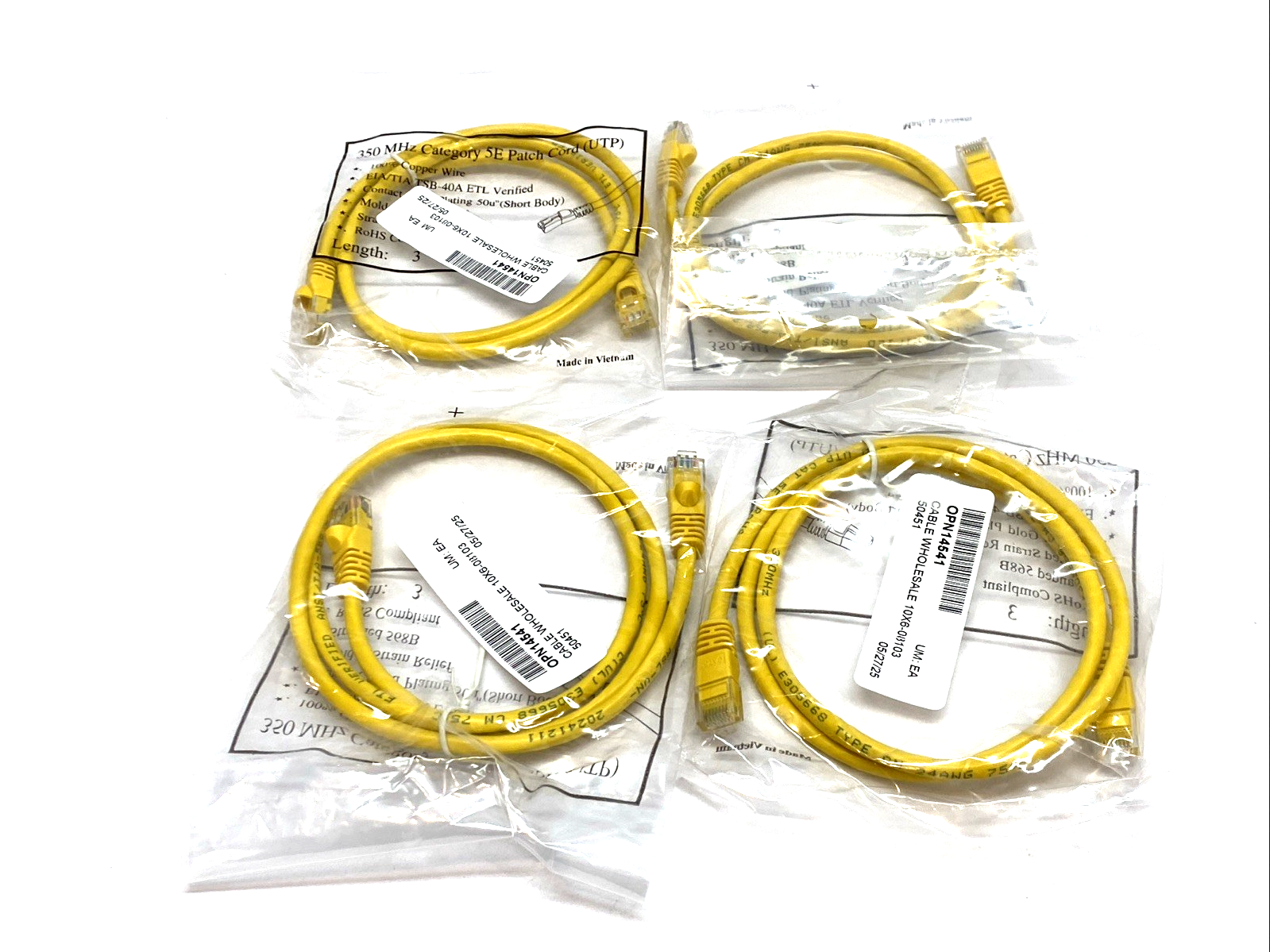 Cat5e E305668 24 AWG 350MHz UTP Type CM Cable LOT OF 4 - Maverick Industrial Sales