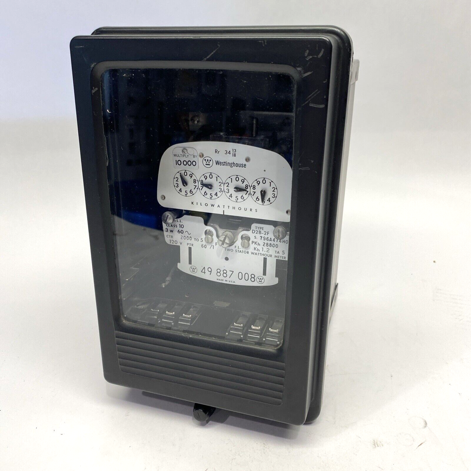 Westinghouse D2B-2F Two Stator WattHour Meter - For parts or not working - Maverick Industrial Sales