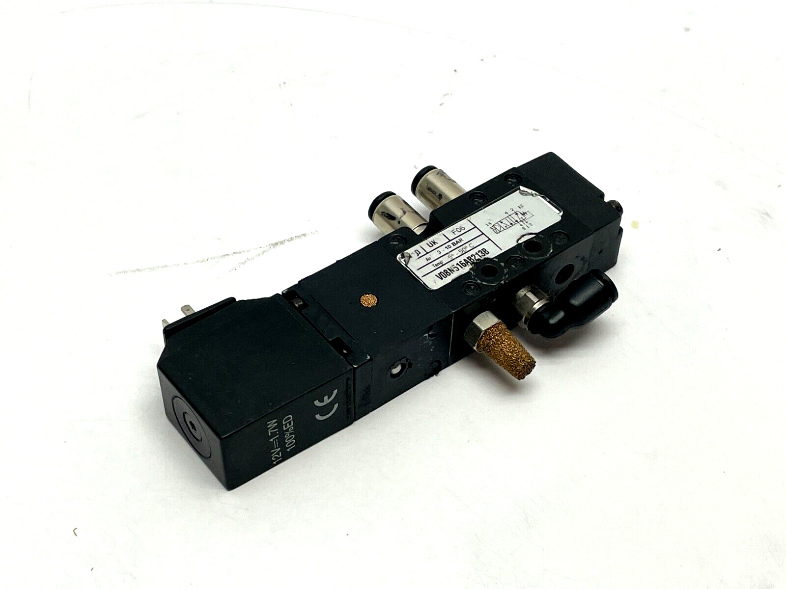 Norgren V08N516AB213B Solenoid Valve 3-10 Bar 12V 1.7W - For parts or not working - Maverick Industrial Sales