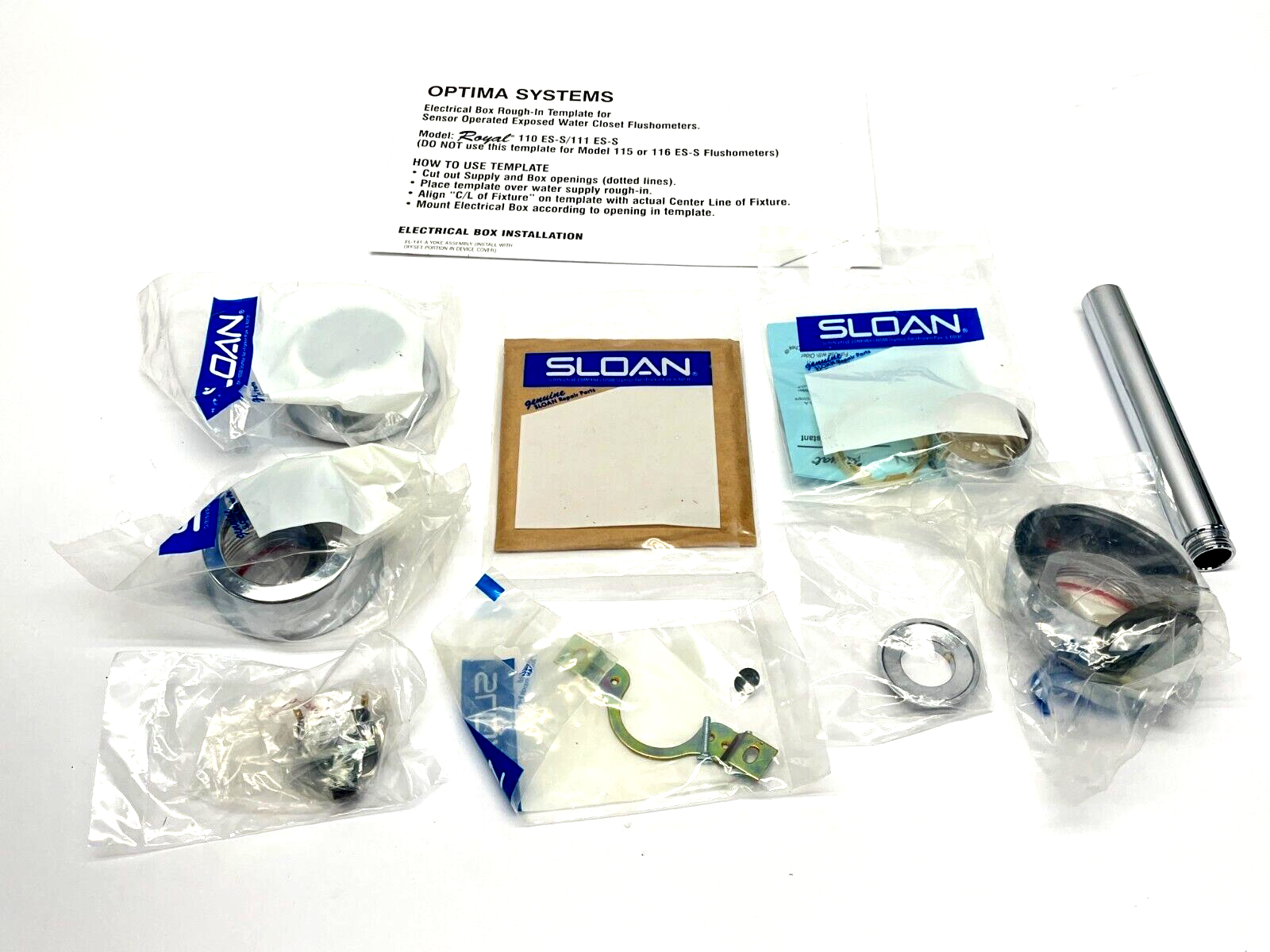 Sloan 3450047 Model 11 CP ESS Incomplete Part Set - For parts or not working - Maverick Industrial Sales