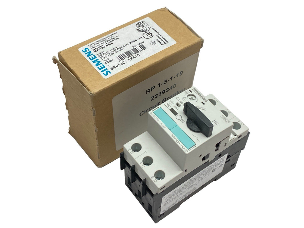 3RV1421-1KA10 | Siemens Motor Protection Circuit Breaker Size S0 3P 9-12.5A 480V - New – Open box - Maverick Industrial Sales