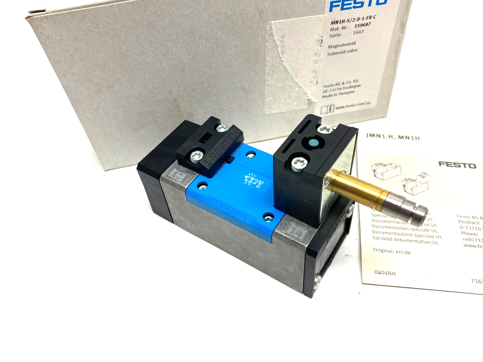Festo MN1H-5/2-D-1-FR-C Solenoid Valve 5/2-Way, Monostable 159687 - Maverick Industrial Sales