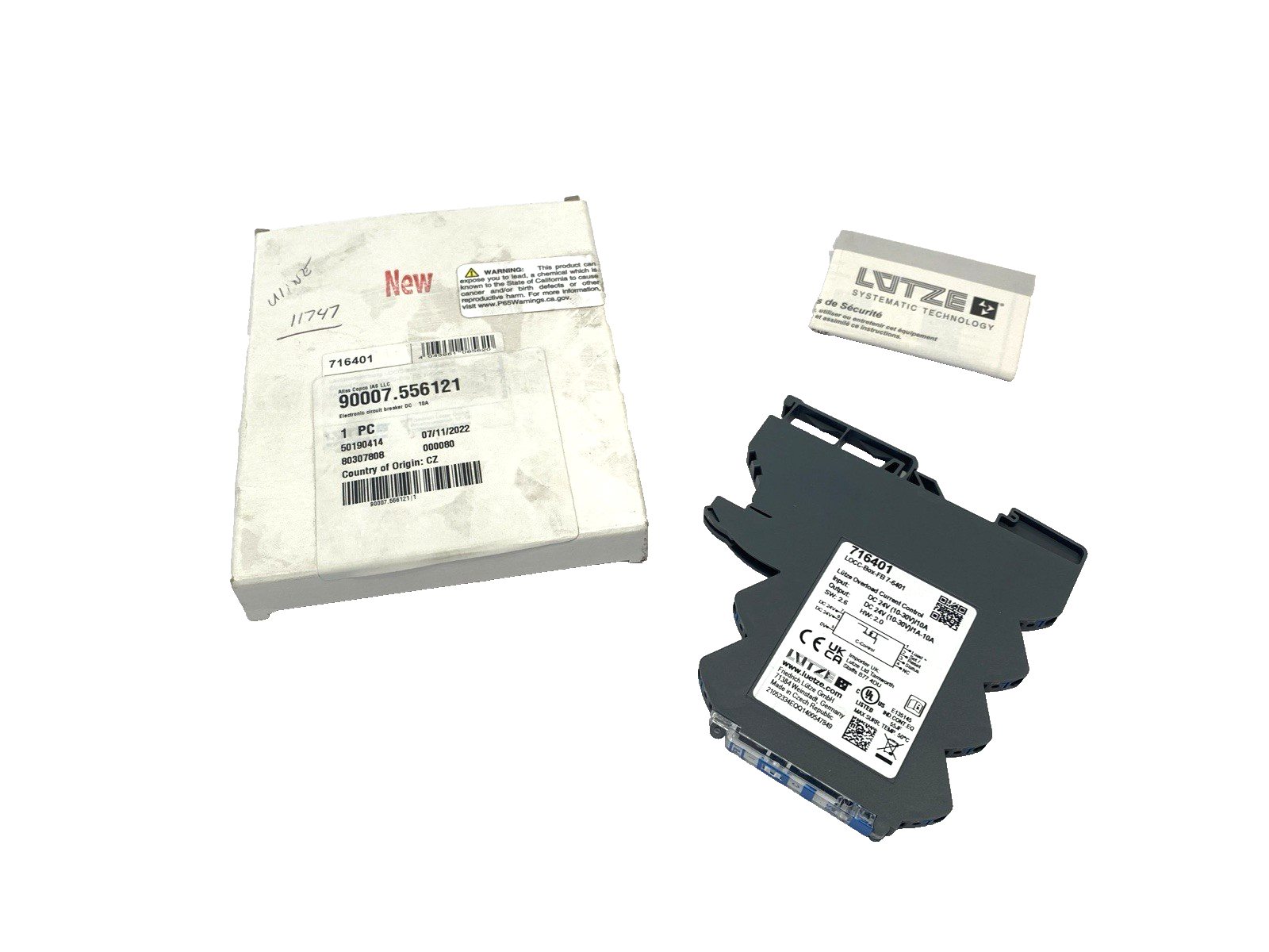 Lutze 716401 Electronic Circuit Breaker 10A 24VDC LOCC-Box-FB 7-6401 - Maverick Industrial Sales