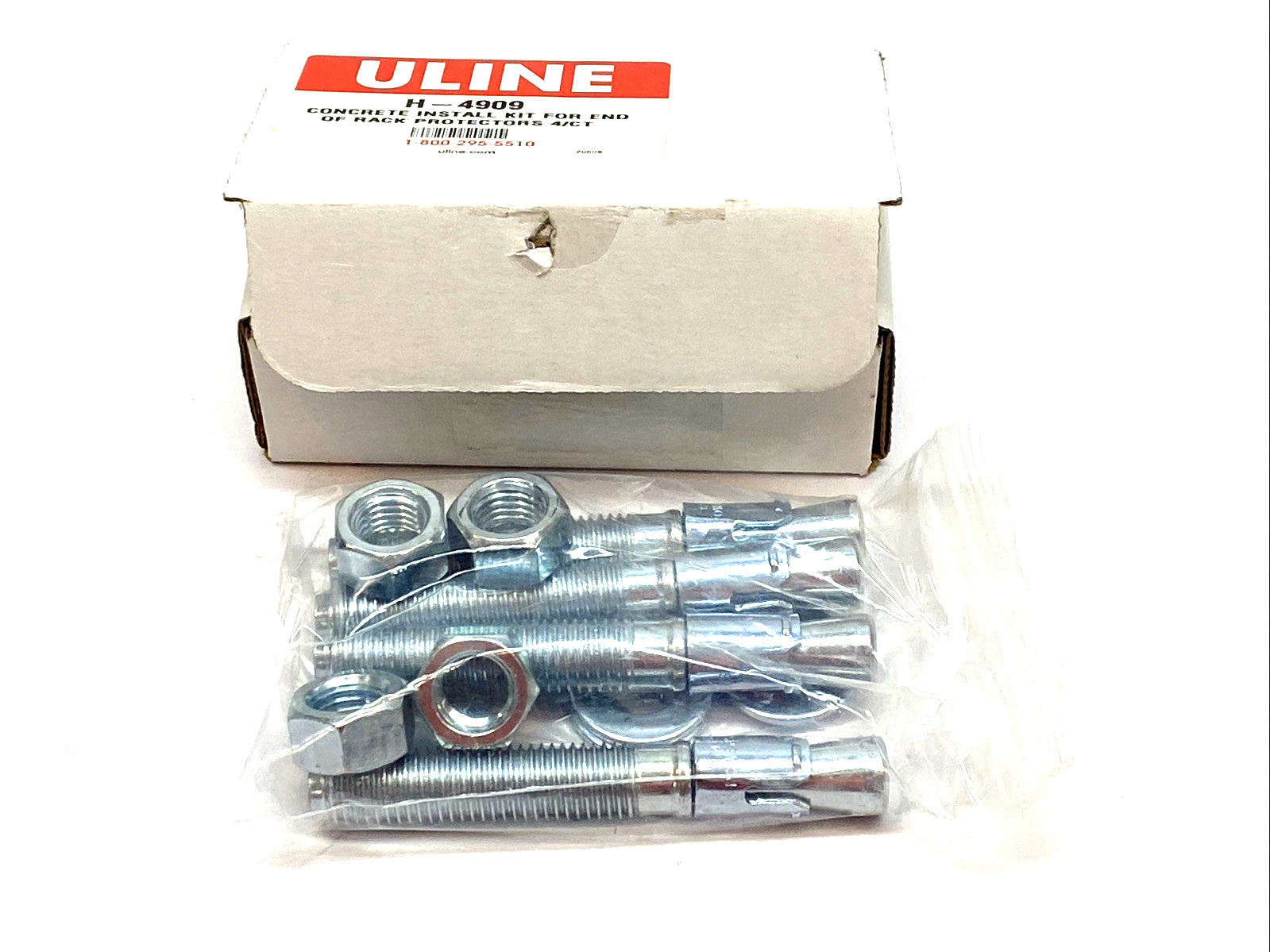 ULINE H-4909 Concrete install Kit For End Of Rack Protectors - New – Open box - Maverick Industrial Sales