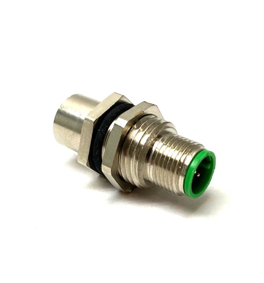 None | Panel Mount M12 5-Pin Male to Female Bulkhead Cable Connector, M16 Thread Mount - New Other - Maverick Industrial Sales