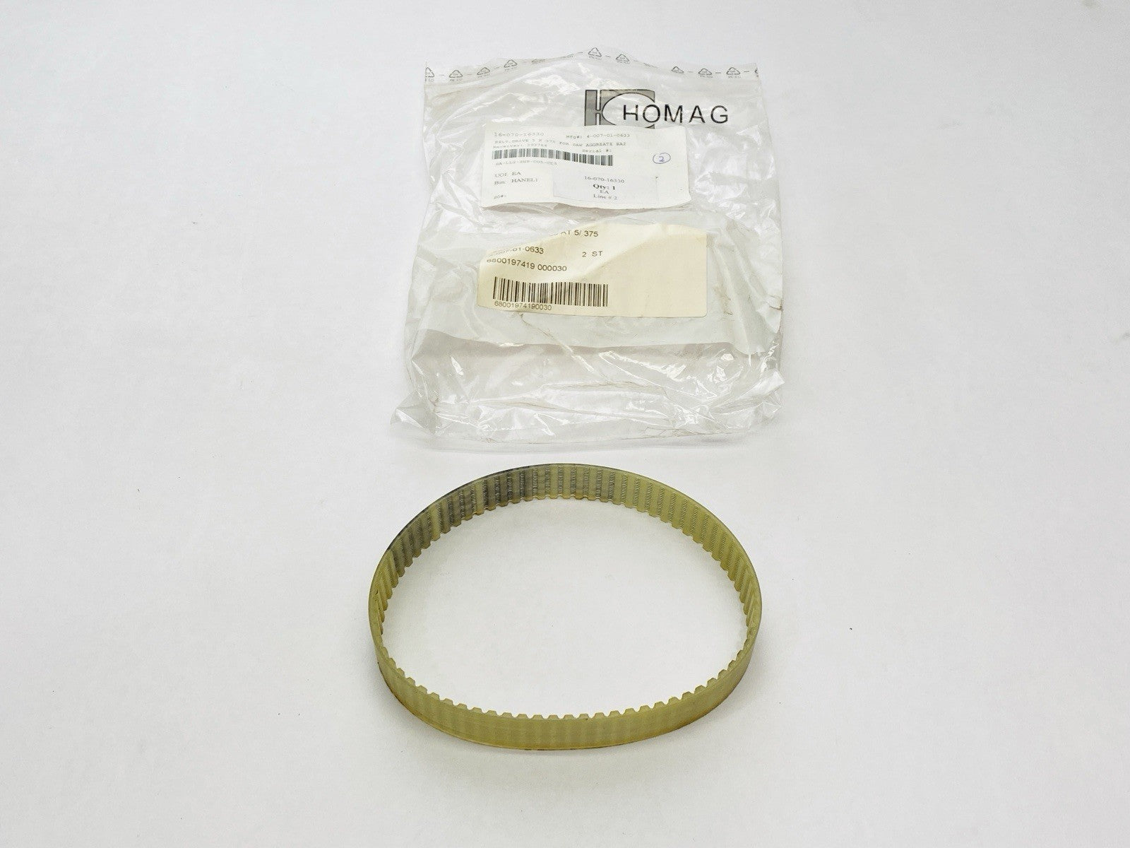 16-070-16330, 4-007-01-0633 | Homag 16-070-16330 Drive Belt 4-007-01-0633 - New – Open box - Maverick Industrial Sales