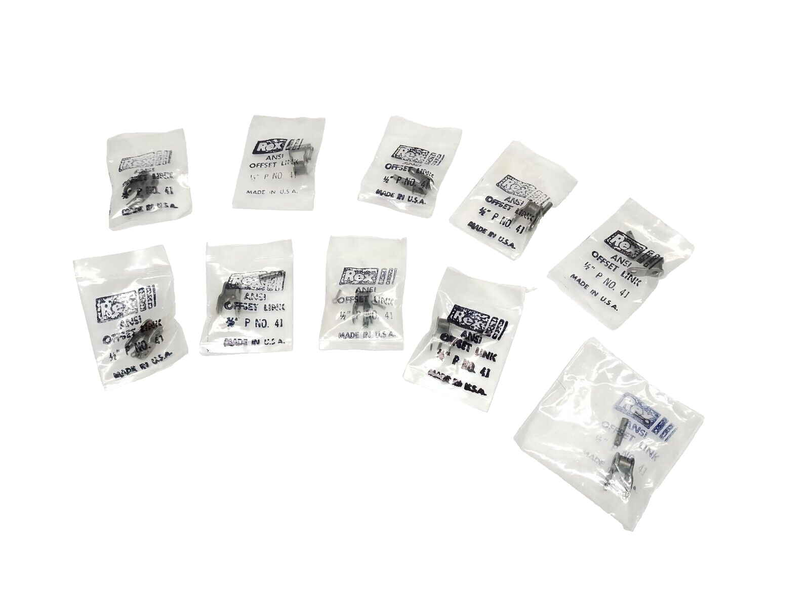 No. 41, 41, #41 | Rex ANSI No. 41 Offset Chain Link, 1/2" Pitch LOT OF 10 - New – Open box - Maverick Industrial Sales