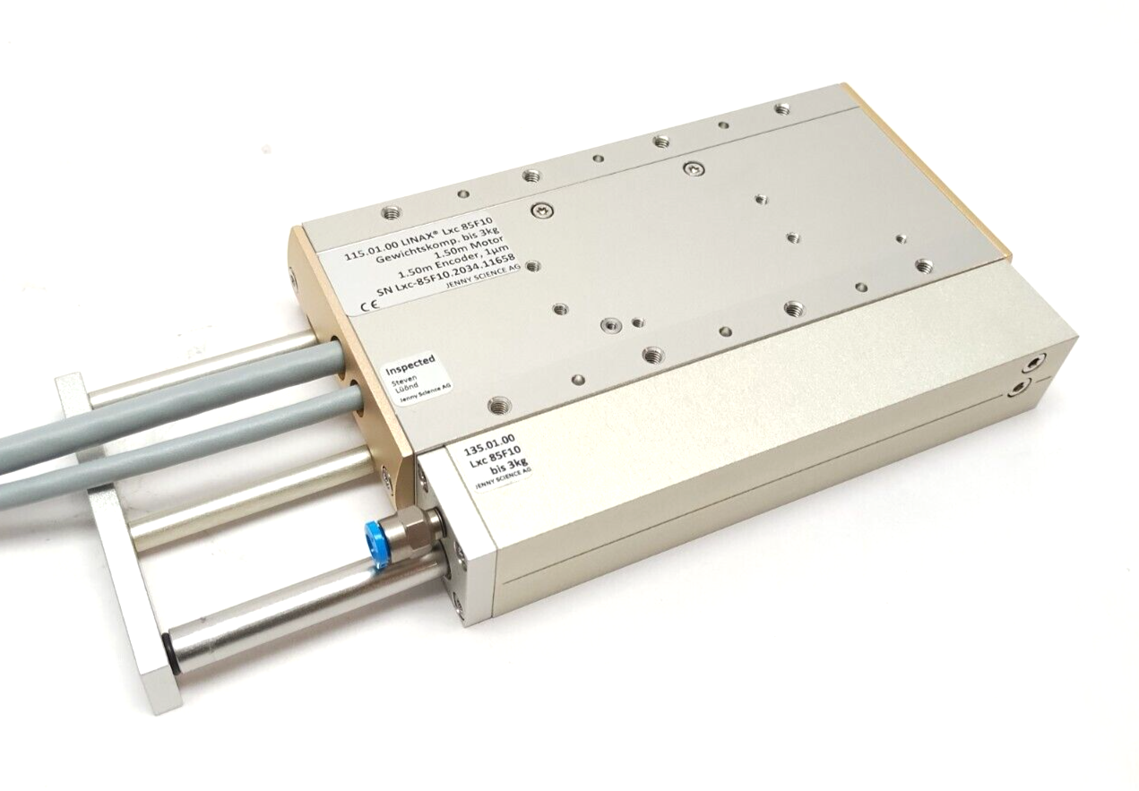 Jenny Science LINAX Lxc 85F10 Linear Motor Stage, 85mm Stroke, 10 N, 115.01.00 - New – Open box - Maverick Industrial Sales