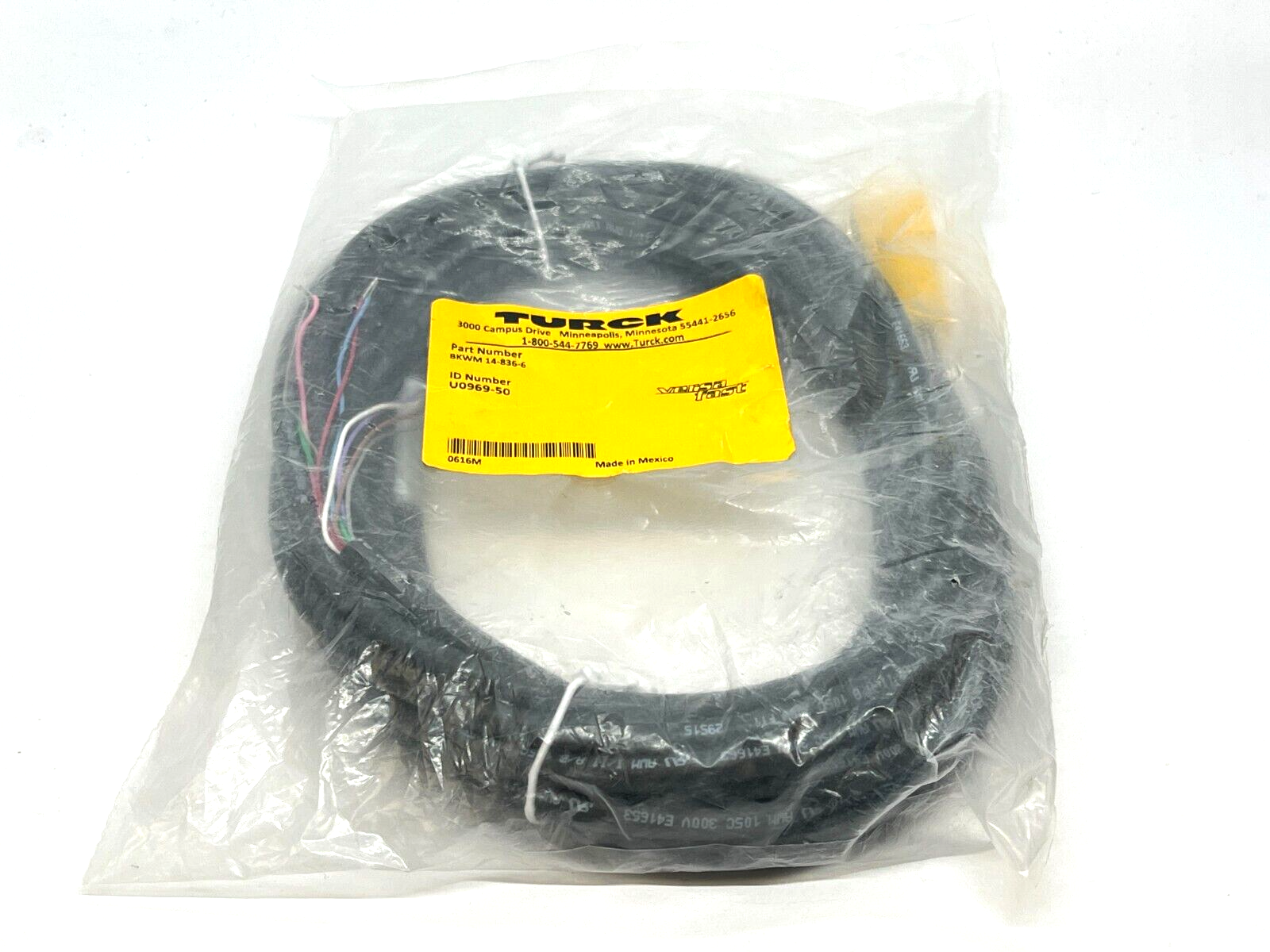 Turck BKWM 14-836-6 Versafast Cordset M16 Female 6M Length U0969-50 - New - Maverick Industrial Sales