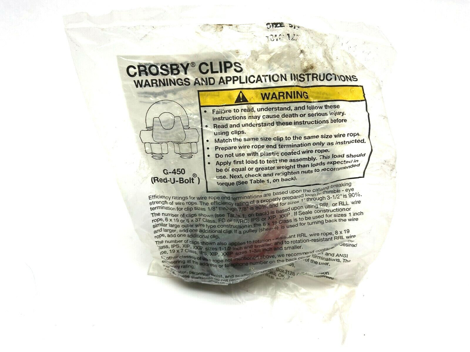 Crosby Clips G-450 Red U Bolt 5/8" OD Wire Rope Cable Clamp Galvanized Steel - Maverick Industrial Sales