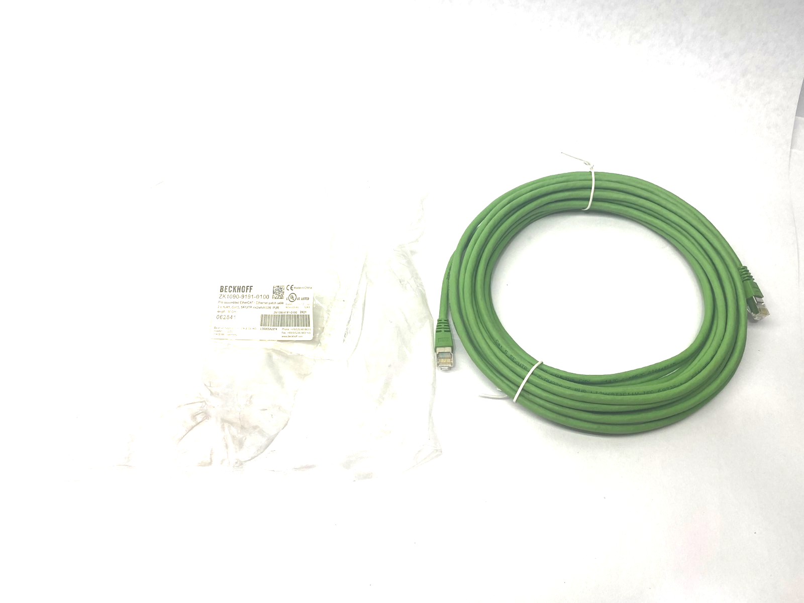 Beckhoff ZK1090-9191-0100 Ethernet/EtherCAT Patch Cable 2 x RJ45 10m 062841 - Maverick Industrial Sales