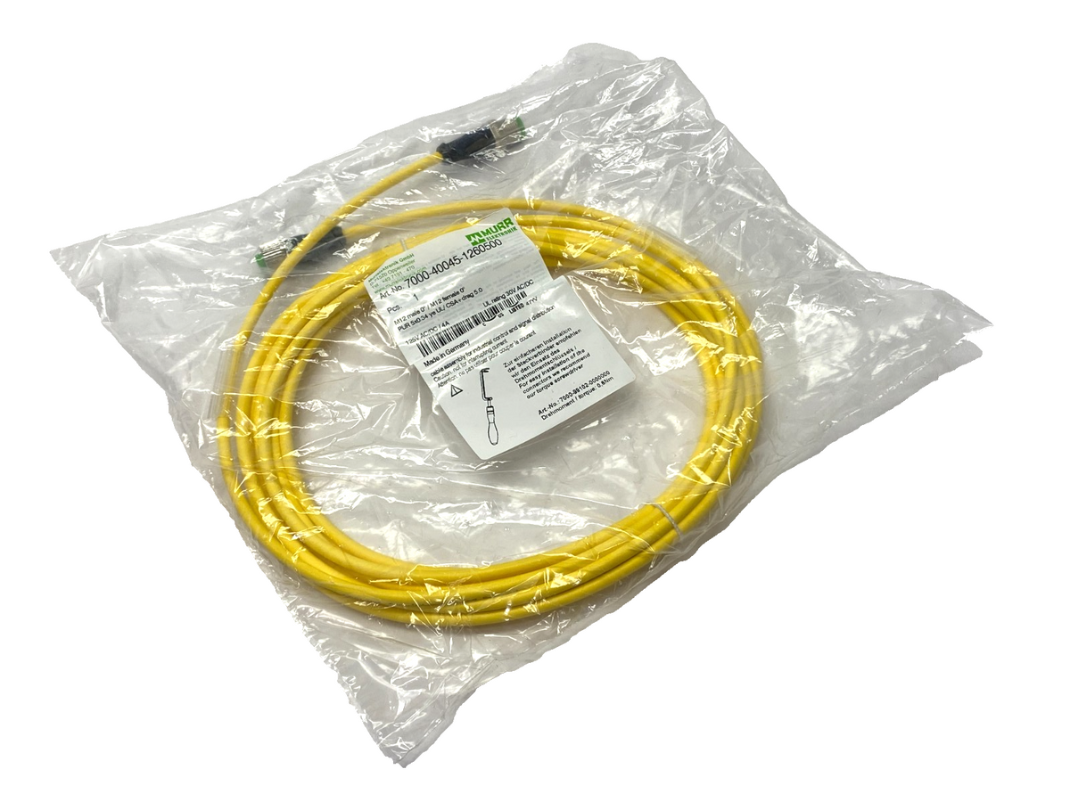 Murrelektronik 7000-40045-1260500 Double Ended Connector Cordset M12 M/F 5m - Maverick Industrial Sales