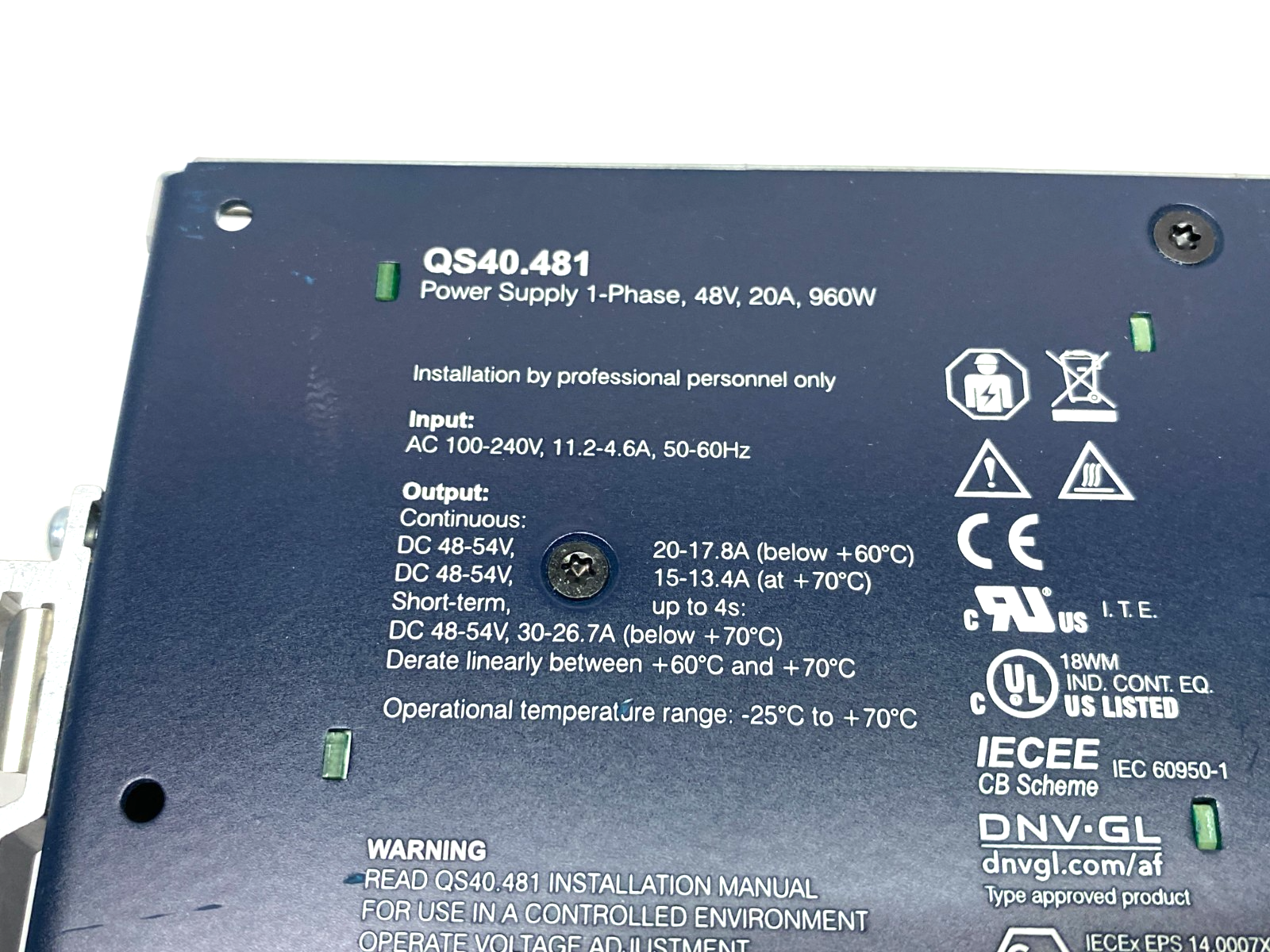 QS40.481 | Puls Single Phase Power Supply, DIN Rail, 960W, 48V, 20A - New – Open box - Maverick Industrial Sales