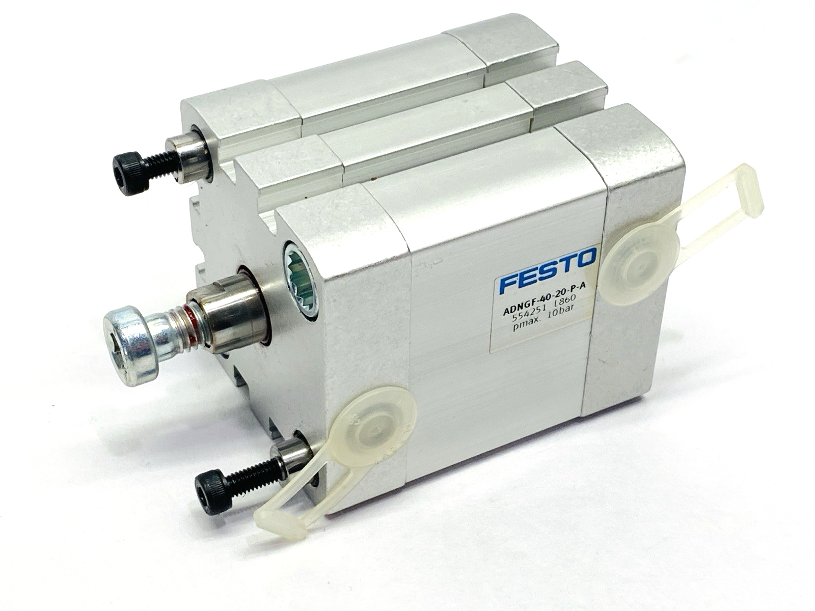 Festo ADNGF-40-20-P-A Compact Pneumatic Cylinder 554251 MISSING FRONT PLATE - Maverick Industrial Sales