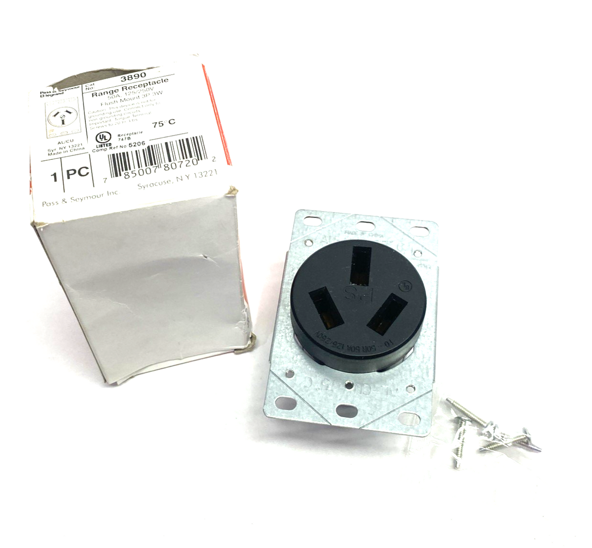 Pass & Seymour Legrand 3890 Straight Blade Range Receptacle 50A 125/250V - Maverick Industrial Sales