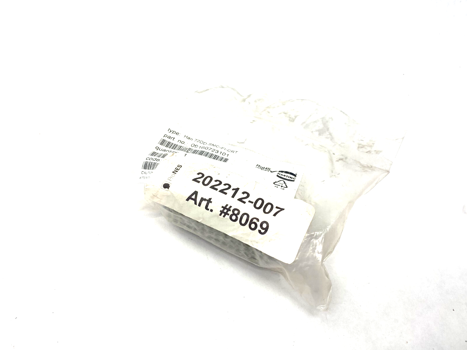Harting 09160723101 Female Crimp Insert Module Han 72DD-SMC-FI-CRT - Maverick Industrial Sales