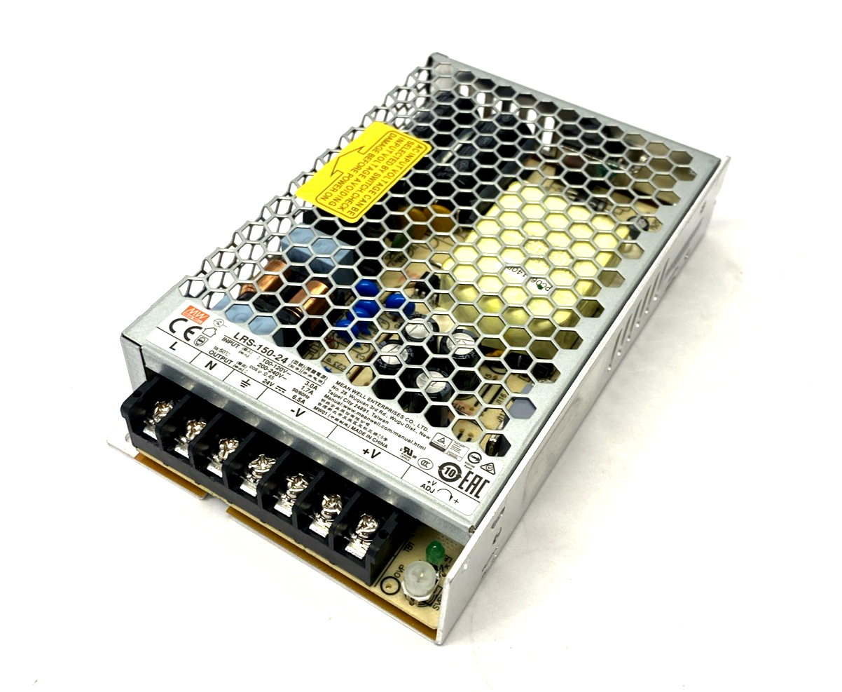 LRS-150-24 | Mean Well Power Supply AC/DC Converter 100-240VAC 24VDC 156W- Used - Maverick Industrial Sales