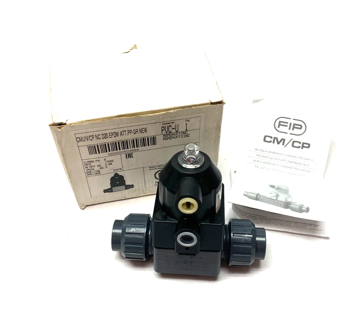 FIP ASM2HVFF01NC Pneumatic Valve CMUIV/CP NC D20 EPDM ATT PP-GR NEW - Maverick Industrial Sales
