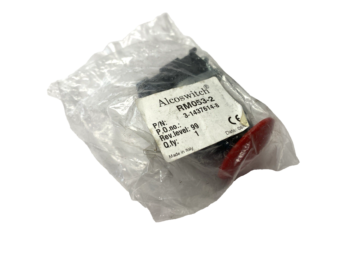 TE Connectivity 3-1437614-8 Alcoswitch Red Mushroom Pushbutton 22mm Push-Pull - Maverick Industrial Sales