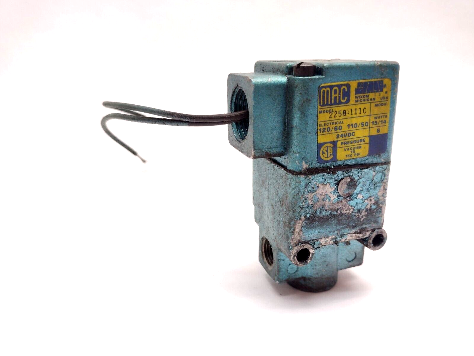 225B-111C | MAC Valves Solenoid Valve 24VDC 15W 150PSI - Used - Maverick Industrial Sales
