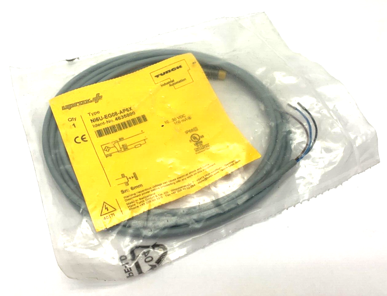 Turck NI6U-EG08-AP6X Inductive Proximity Sensor 10-30VDC 4635800 - New - Maverick Industrial Sales