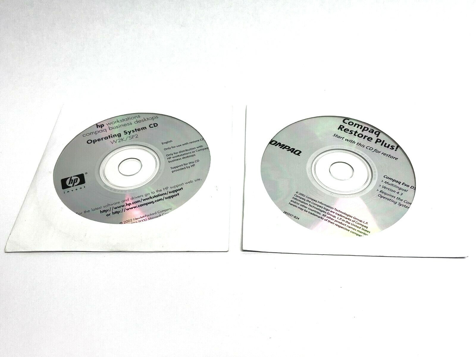 Compaq Restore Plus Version 4.3 CD 283558-B24 w/ Operating System 307110-001 CD - Maverick Industrial Sales