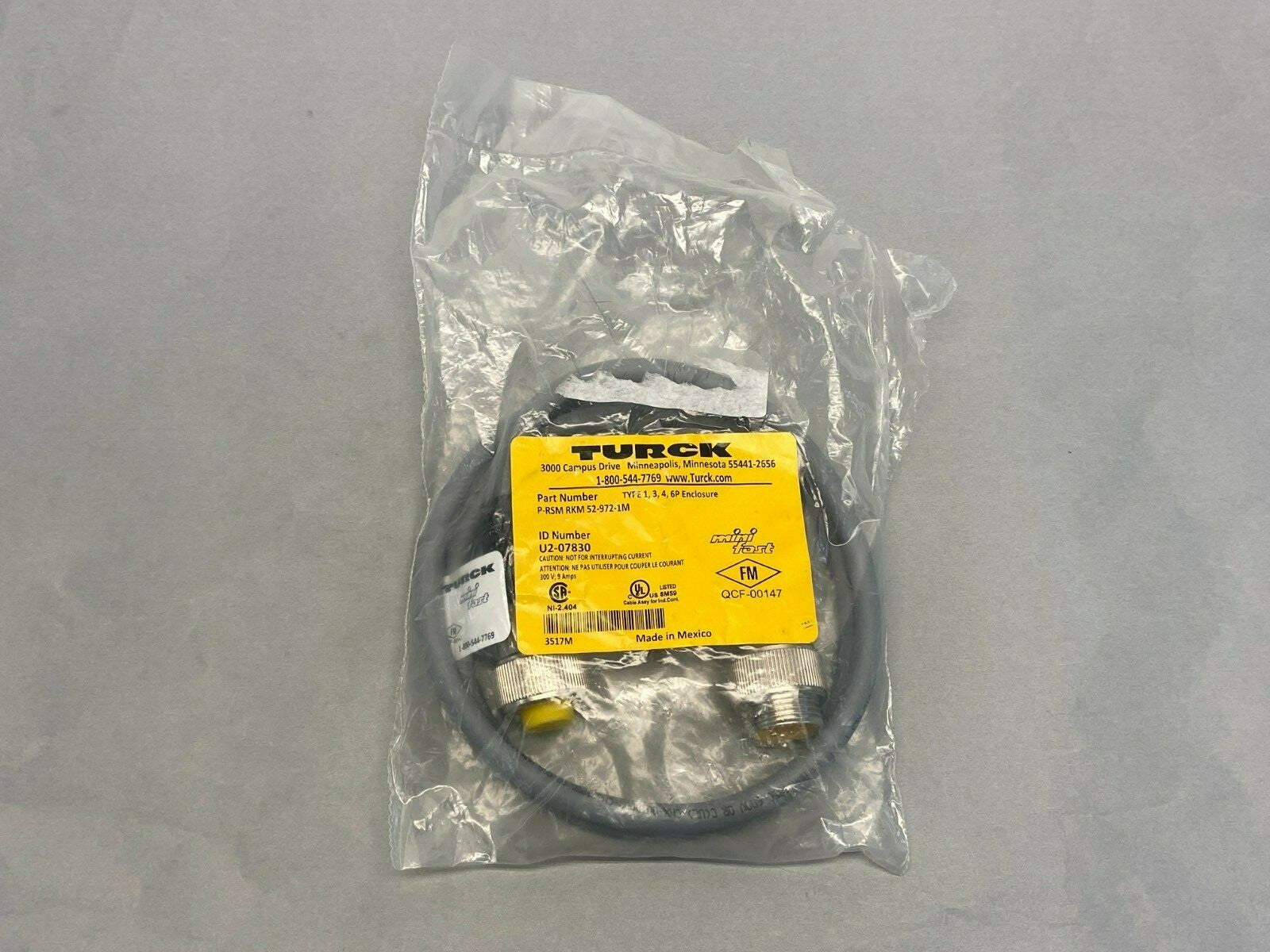 Truck P-RSM RKM 52-972-1M Minifast Double-Ended Cordset - New - Maverick Industrial Sales