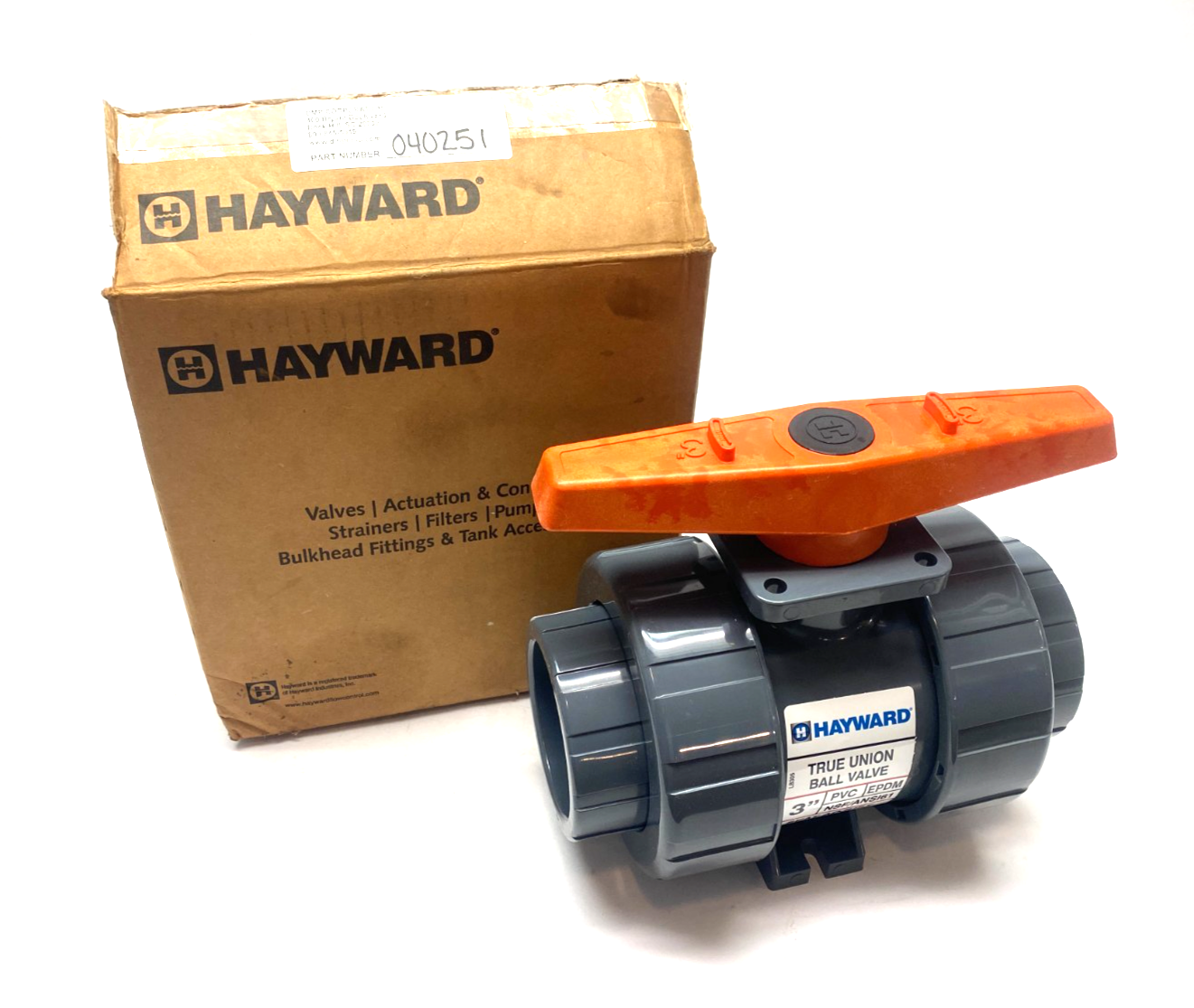Hayward TBH1300A0SE0000 True Union 3" Ball Valve, EDPM Seals, Socket Ends - Maverick Industrial Sales