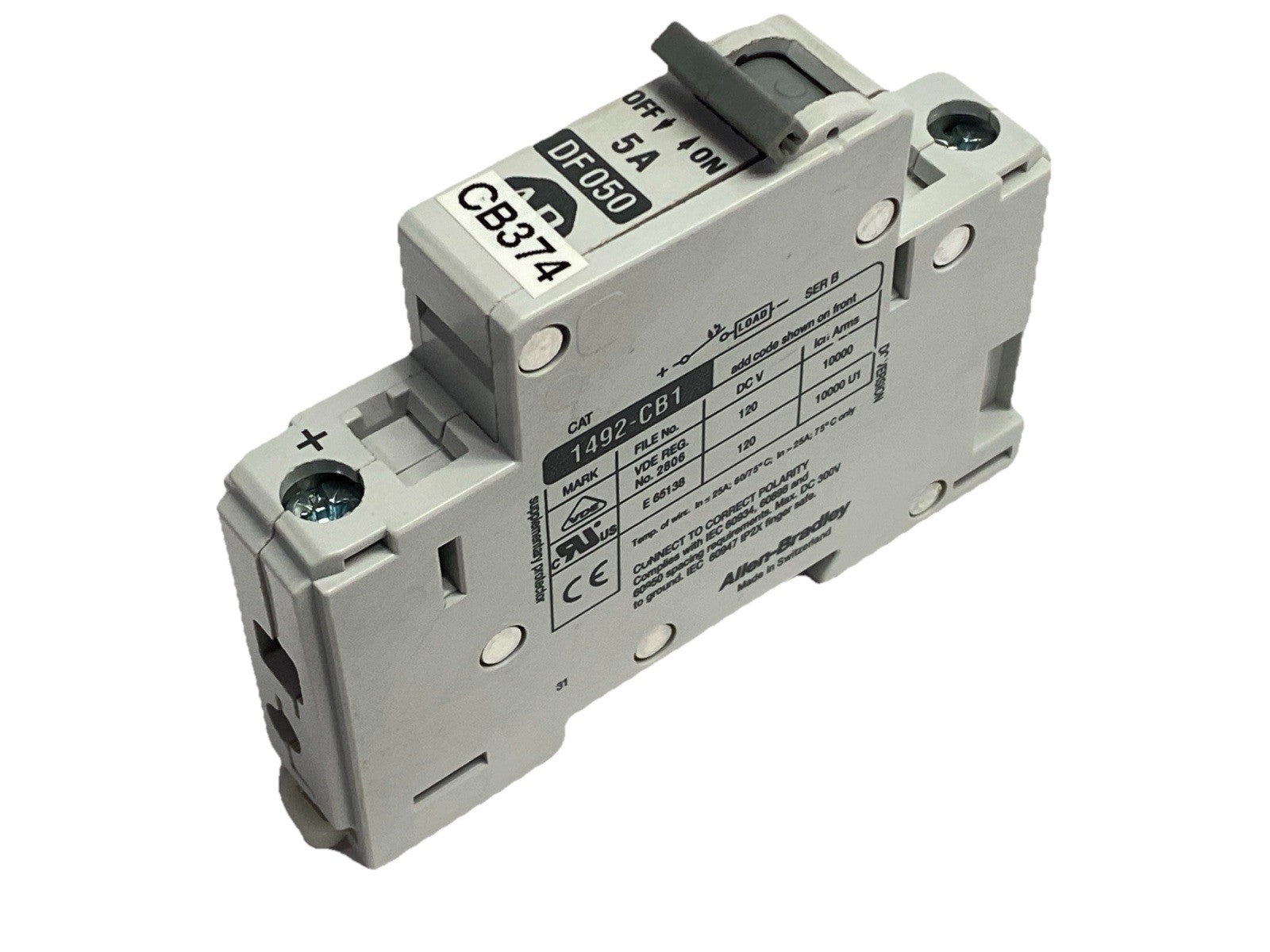 Allen Bradley 1492-CB1DF050 Ser B Circuit Breaker 1-Pole 5A 300V - Maverick Industrial Sales