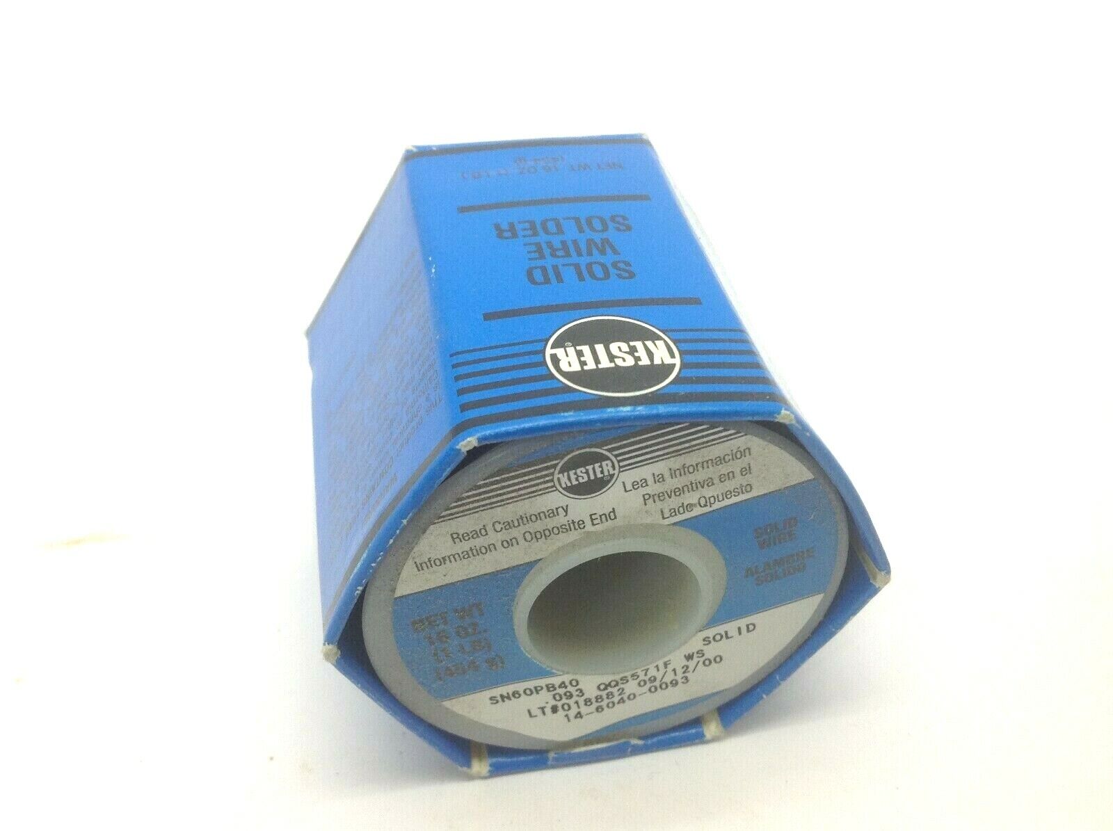 14-6040-0093 | Kester SN60PB40 Solid Wire Solder 16 OZ, Solid 0.093 QQS571F WS - New – Open box - Maverick Industrial Sales