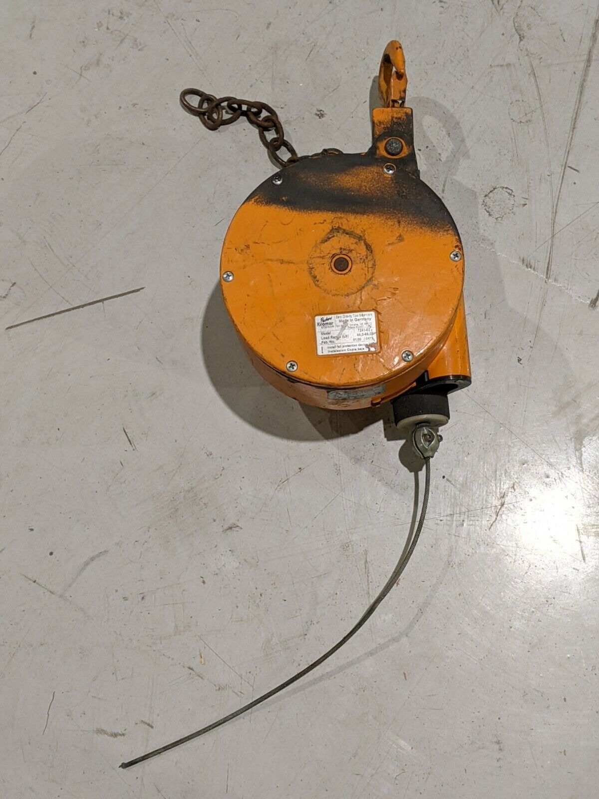 7241-2 | Packers Kromer Zero Gravity Tool Balancer 44-66 lbs MISSING LOAD HOOK - Used - Maverick Industrial Sales
