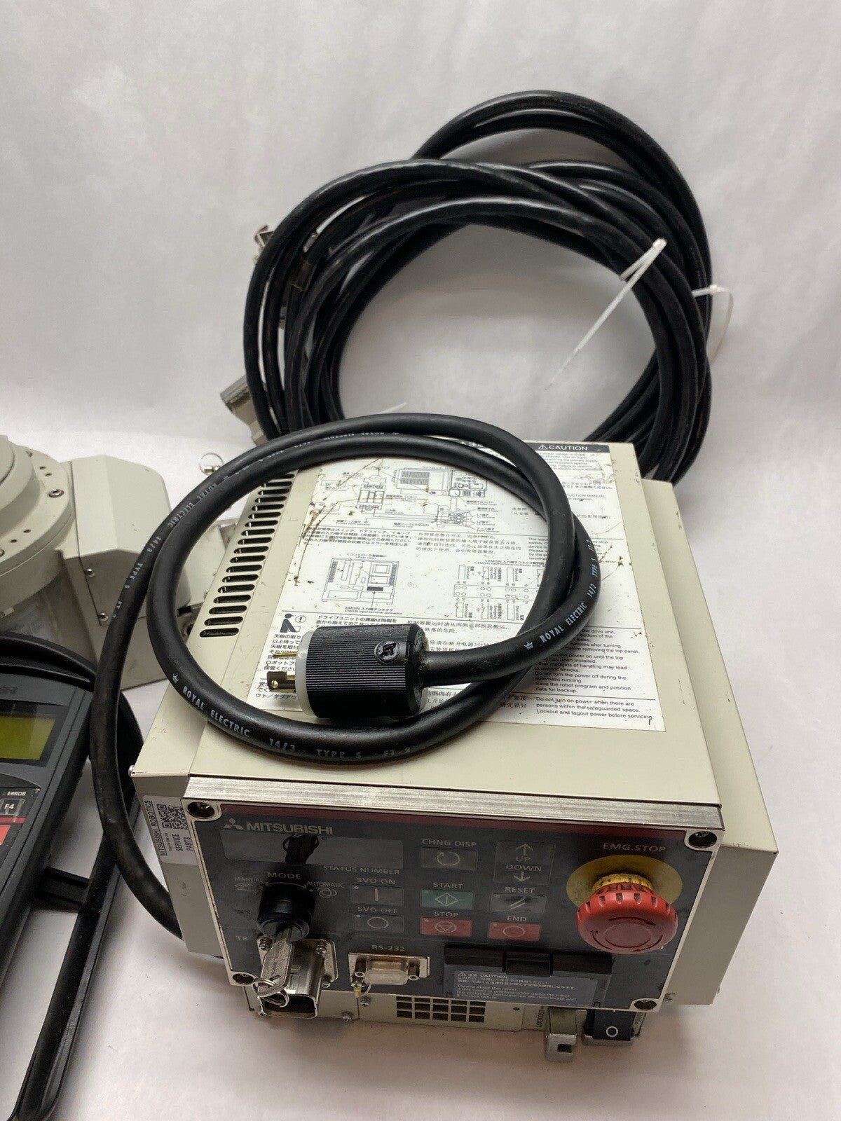 Mitsubishi RV-2SDB-S15 Industrial Robot, Melfa CR1DA-771-S15 Control and R32TB - For parts or not working - Maverick Industrial Sales
