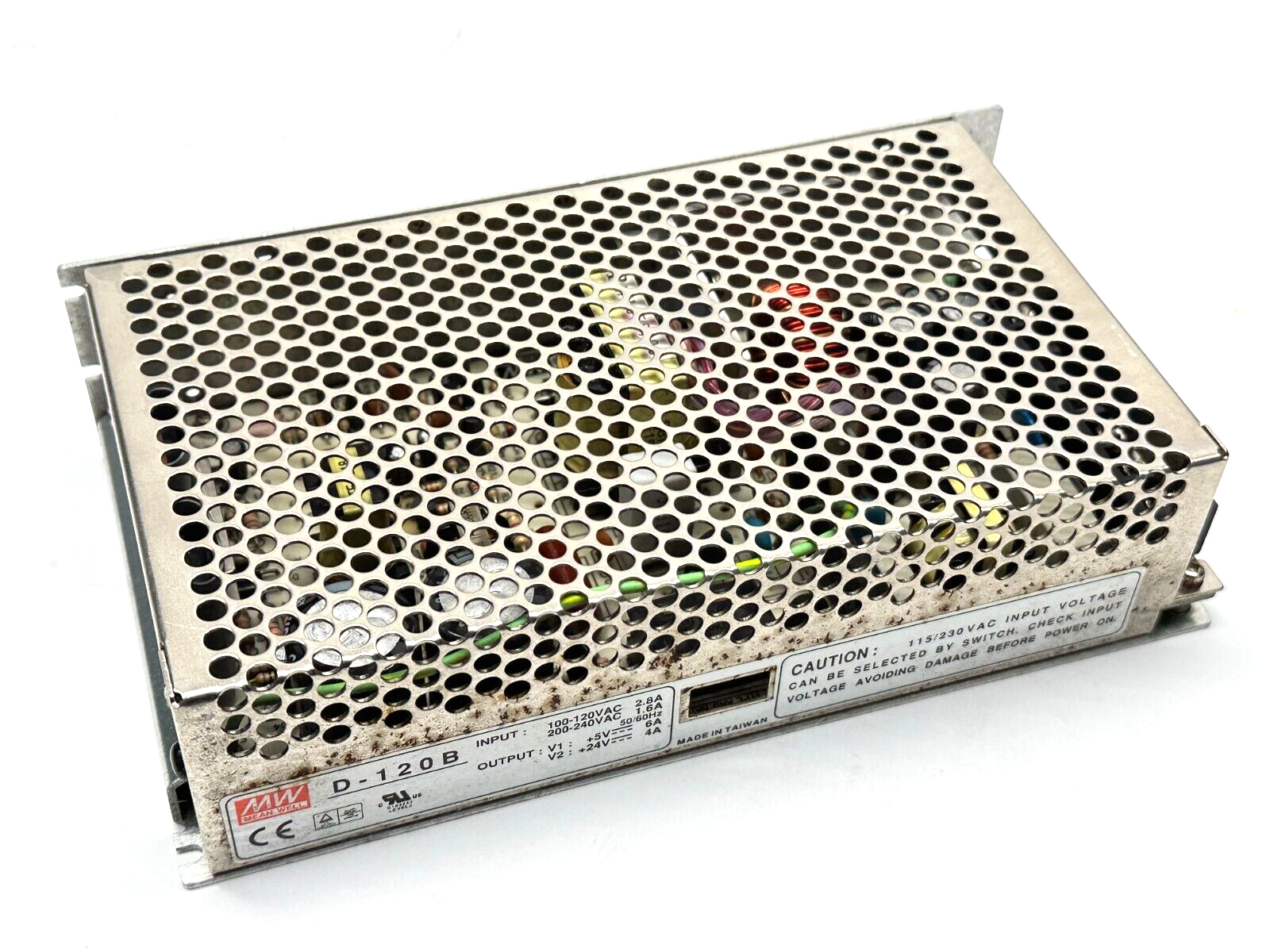 D-120B | Meanwell Power Supply 2.8/1.6A 120/240VAC Input - 6/4A 5/24V Output - Used - Maverick Industrial Sales