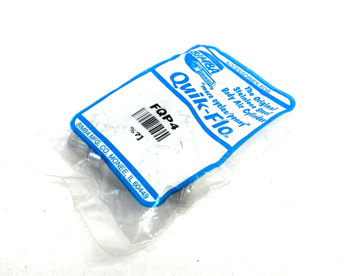 Bimba FQP4 Quik-Flo Fitting, Flow Control Valve, 1/4" NPT to 3/8" Tube OD - Maverick Industrial Sales