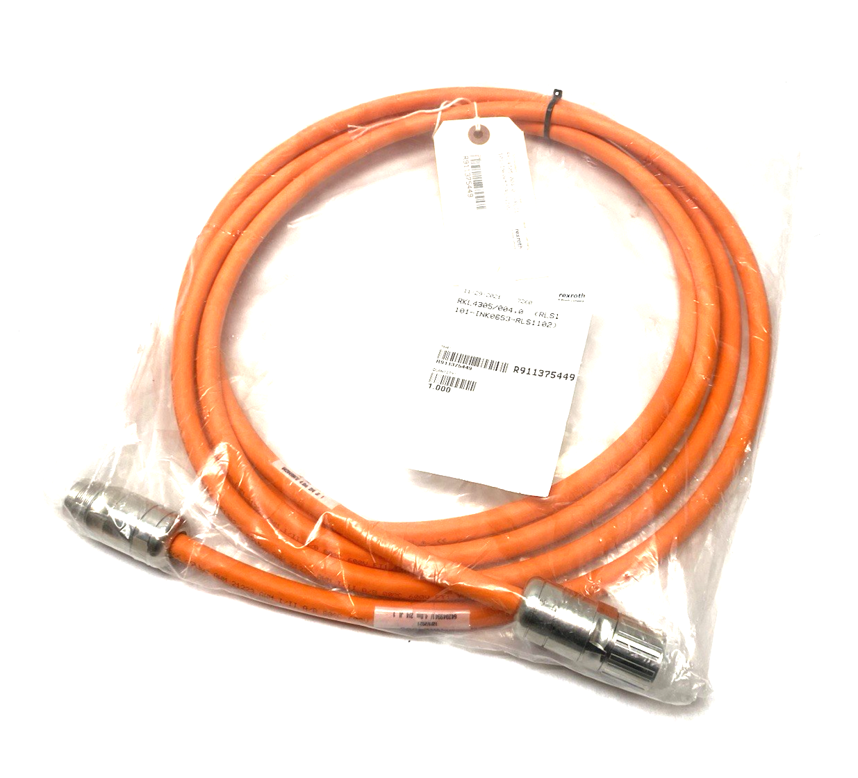 R911375449 | Bosch Rexroth Servo Enc Cable RKL4305/004,0 (RLS1101-INK0653-RLS1102) - New - Maverick Industrial Sales
