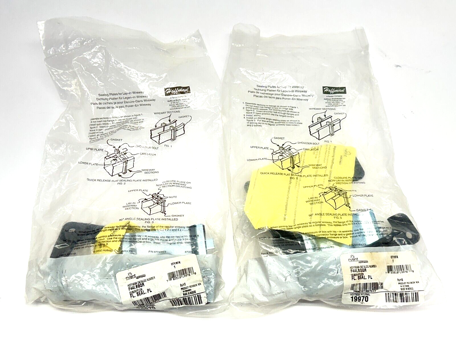 Hoffman F44LSGQR Quick-Release Flat Sealing Plate 19770 LOT OF 2 - New - Maverick Industrial Sales