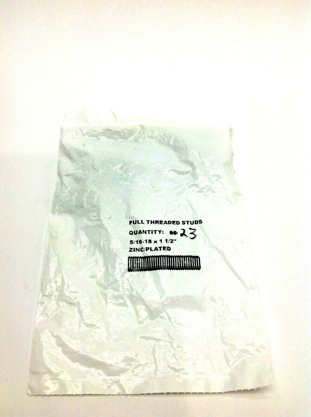 5/16"-18 x 1-1/2" Inch Zinc Full Threaded Studs Lot of 23 - New - Maverick Industrial Sales