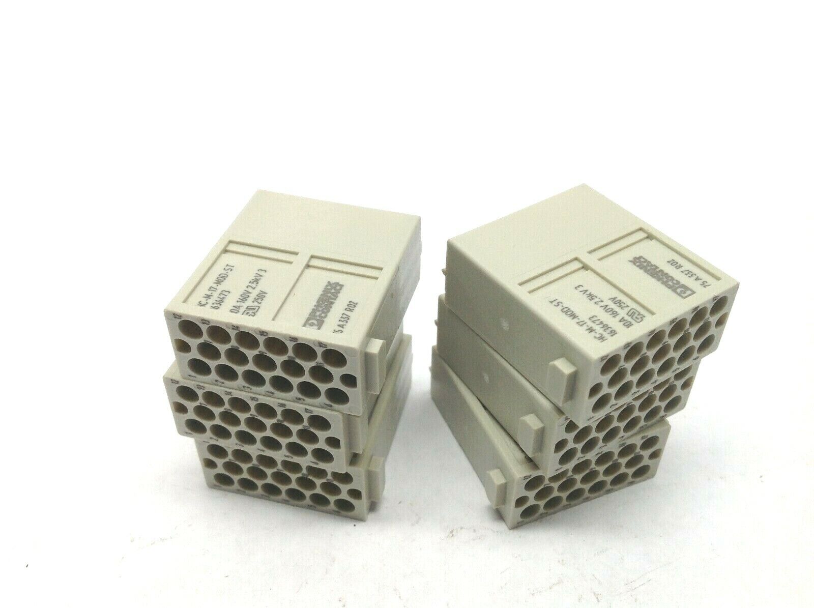 Phoenix Contact HC-M-17-MOD-ST Connector Inserts 1636473 10A 160V LOT OF 6 - New – Open box - Maverick Industrial Sales