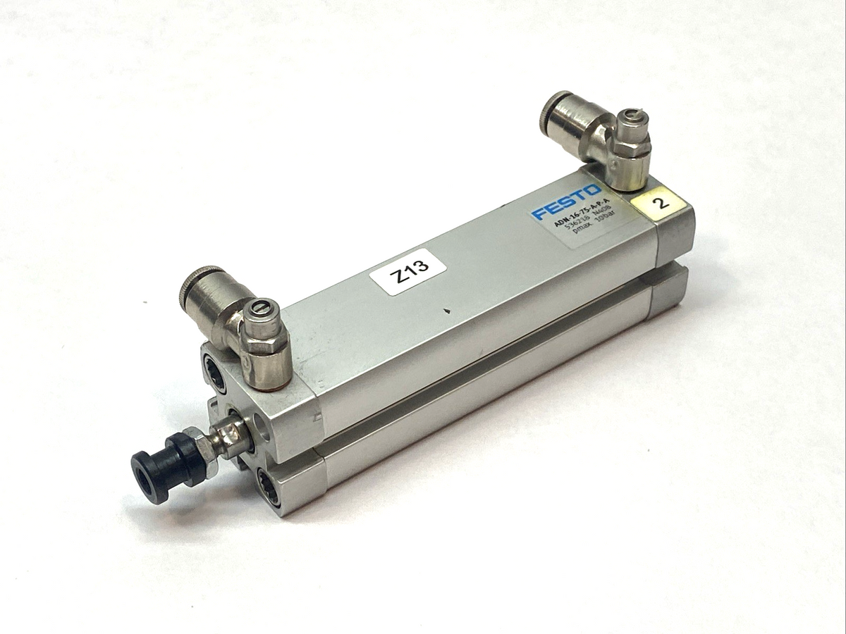ADN-16-75-A-P-A, 536218 | Festo ADN-16-75-A-P-A Pneumatic Cylinder 16mm Bore 75mm Stroke 536218 - Used - Maverick Industrial Sales