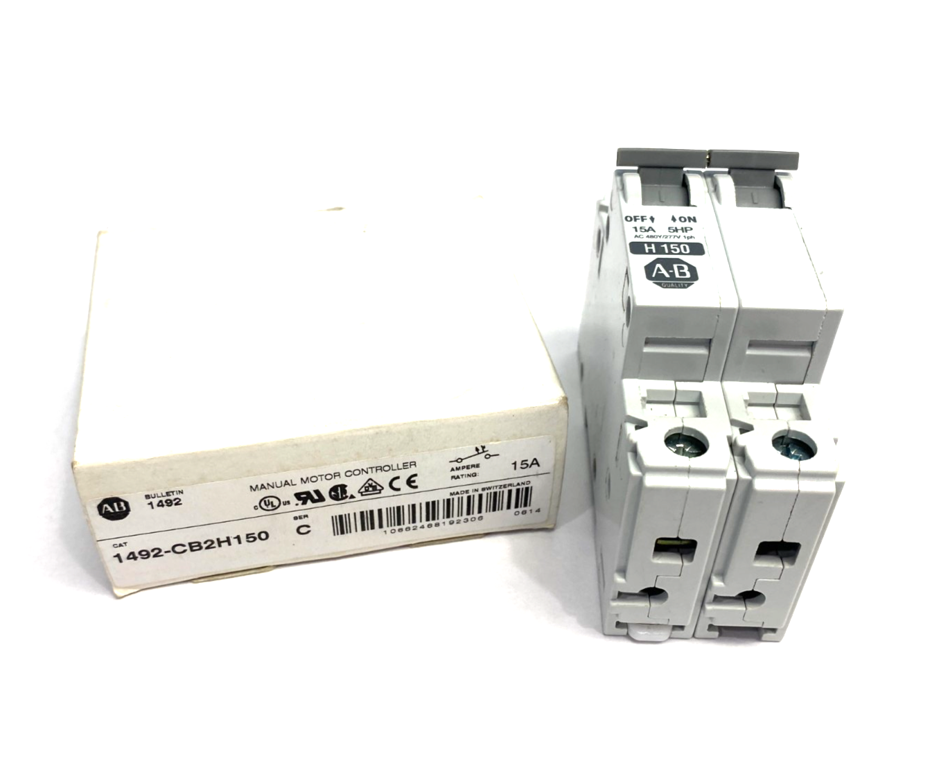 Allen Bradley 1492-CB2H150 Ser. C Manual Motor Controller Circuit Breaker 15A 2P - Maverick Industrial Sales