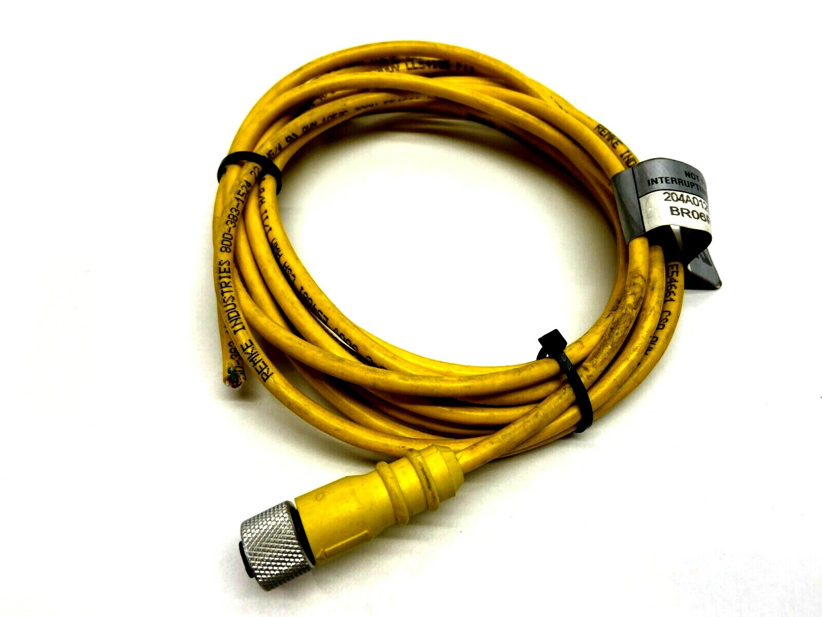 Remke 204A0120T 12' 4 Pole Female Connector to Flying Leads - Used - Maverick Industrial Sales