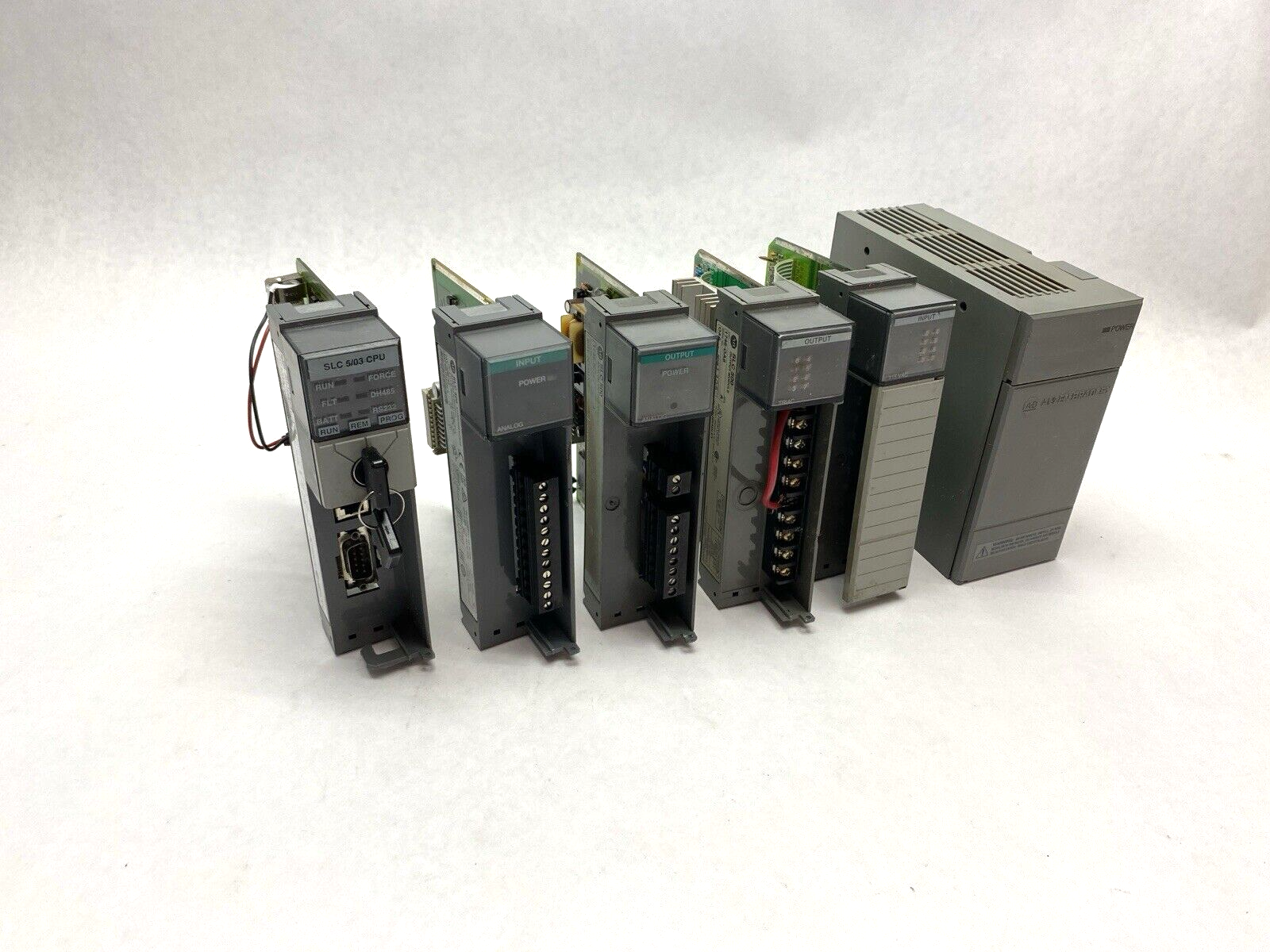 LOT OF 6 Allen Bradley SLC 500 Modules - For parts or not working - Maverick Industrial Sales