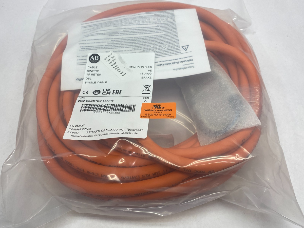 2090-CSBM1DG-18AF15 | Allen Bradley Ser A Kinetix Connection Cable 15m Cont. Flex - New - Maverick Industrial Sales