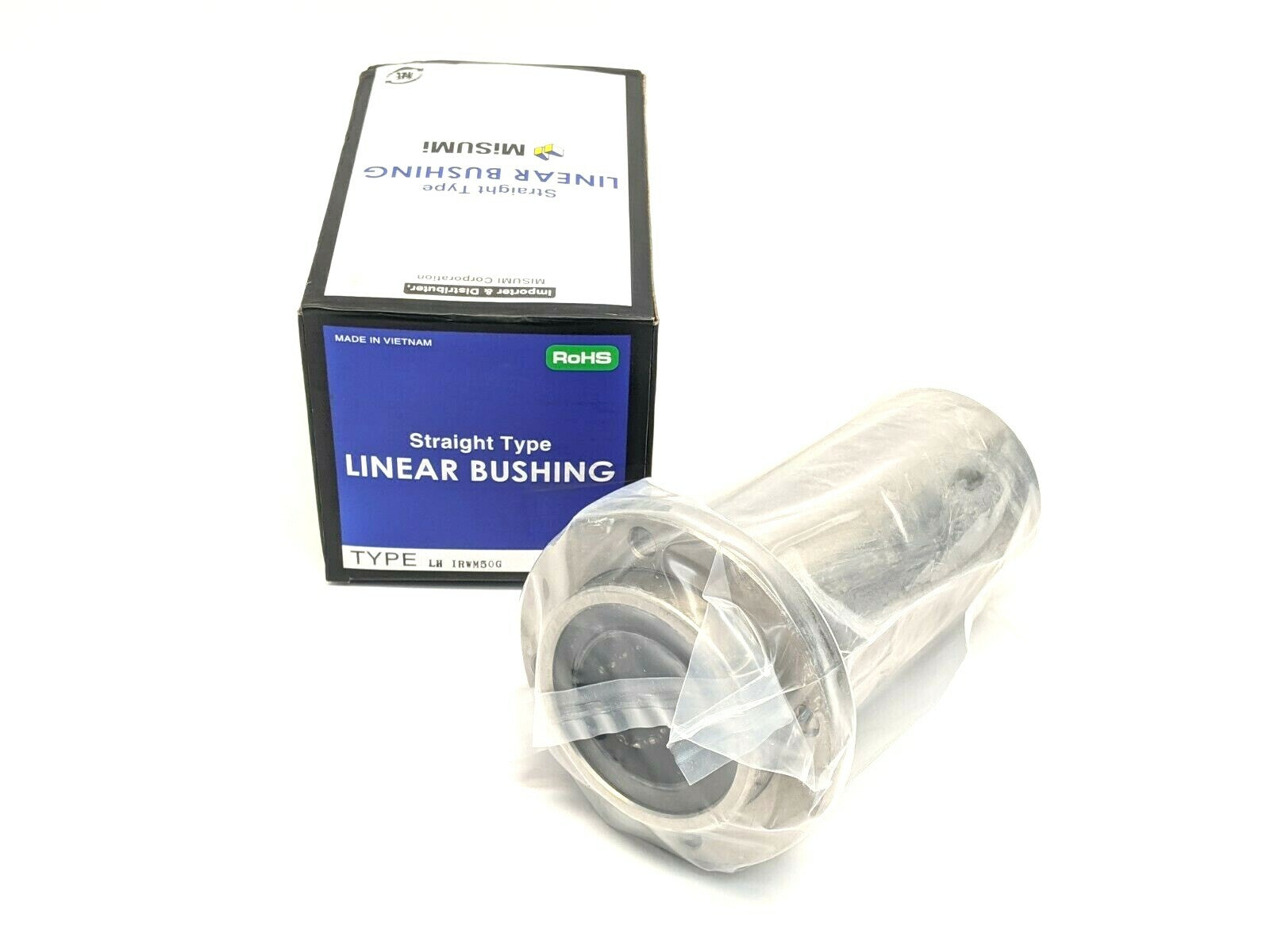 MiSUMi LHIRWM50G Pilot Flanged Linear Bushing - Double Bushing 192mm L, 80mm OD - Maverick Industrial Sales
