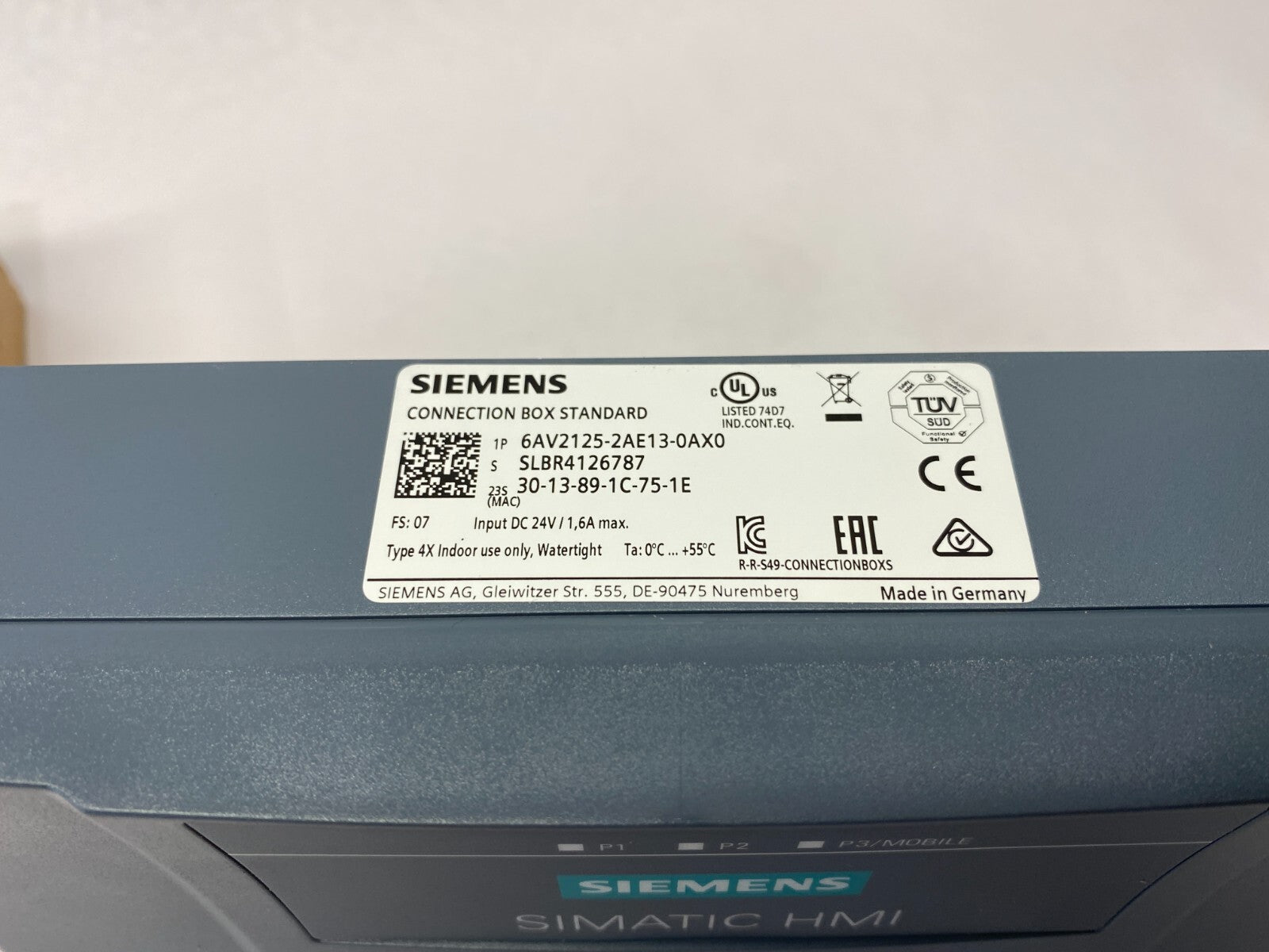 Siemens 6AV2125-2AE13-0AX0 SIMATIC HMI Mobile Connection Box - Maverick Industrial Sales