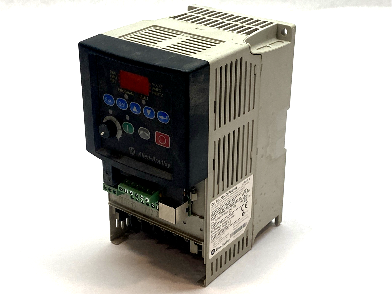 22A-D6P0N104 | Allen Bradley Ser A PowerFlex AC Drive 4 2.2kW 3HP NO COVER - For parts or not working - Maverick Industrial Sales