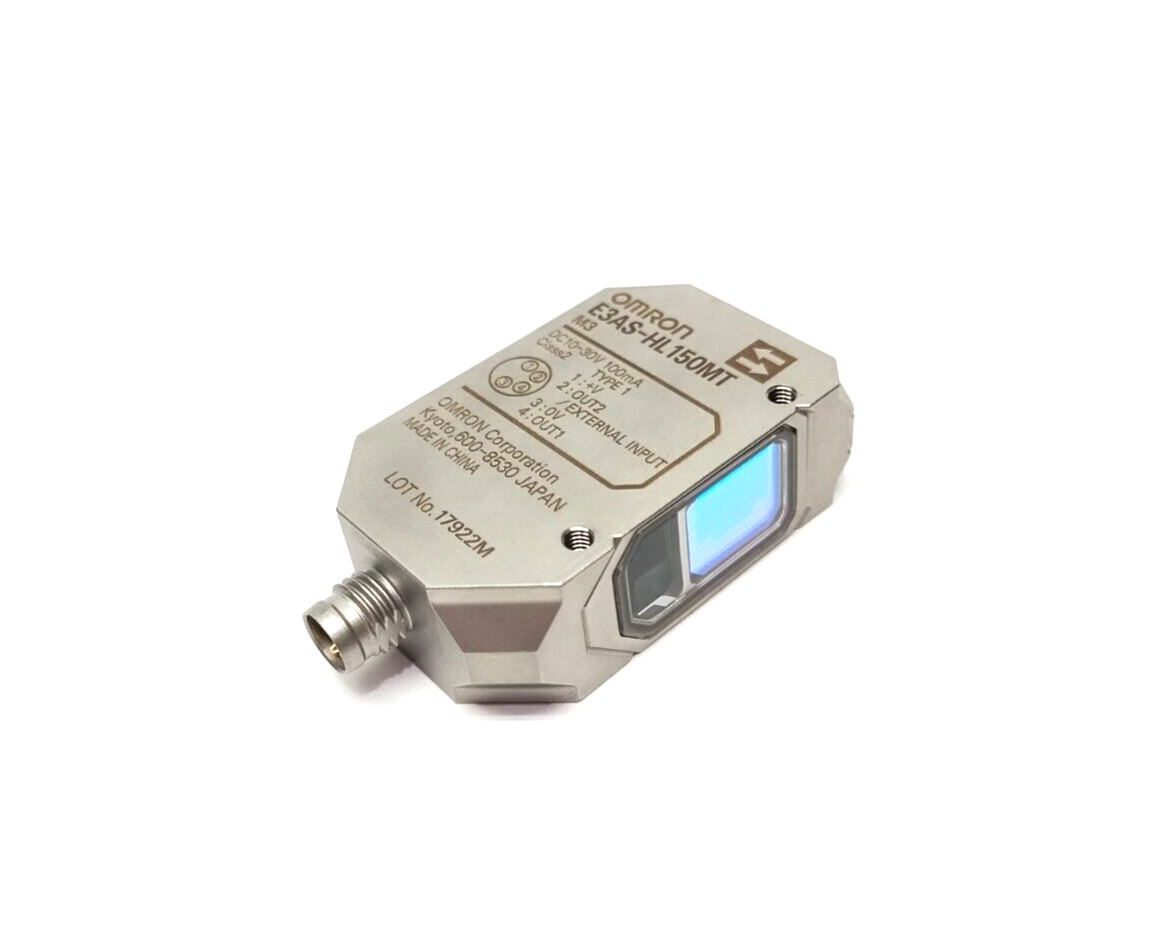 Omron E3AS-HL150MT Photoelectric Sensor, Spot Beam 35-150mm, PNP, M8 4-Pin - New – Open box - Maverick Industrial Sales