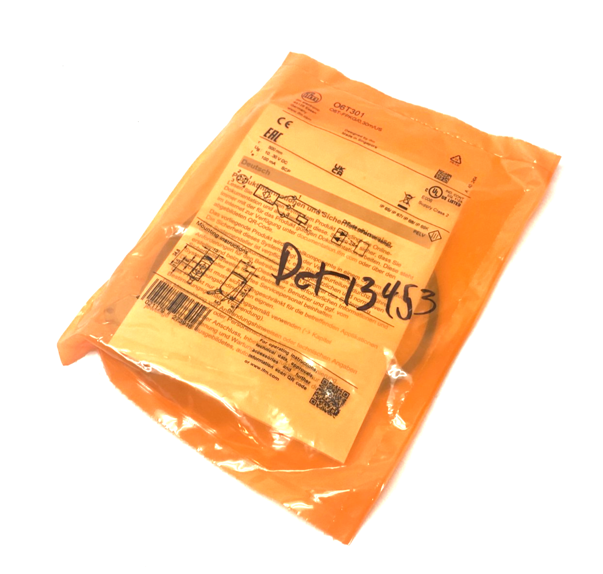 Ifm O6T301 Diffuse Reflection Sensor 5-500mm Range O6T-FPKG/0,30m/US - New - Maverick Industrial Sales