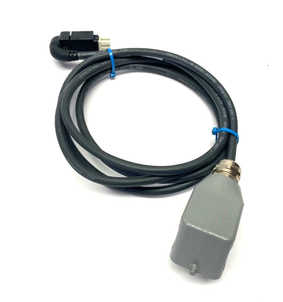 4222 1801 02 | Atlas Copco Double Ended Power Cordset w/ Harting 19300061540 Hood - Used - Maverick Industrial Sales