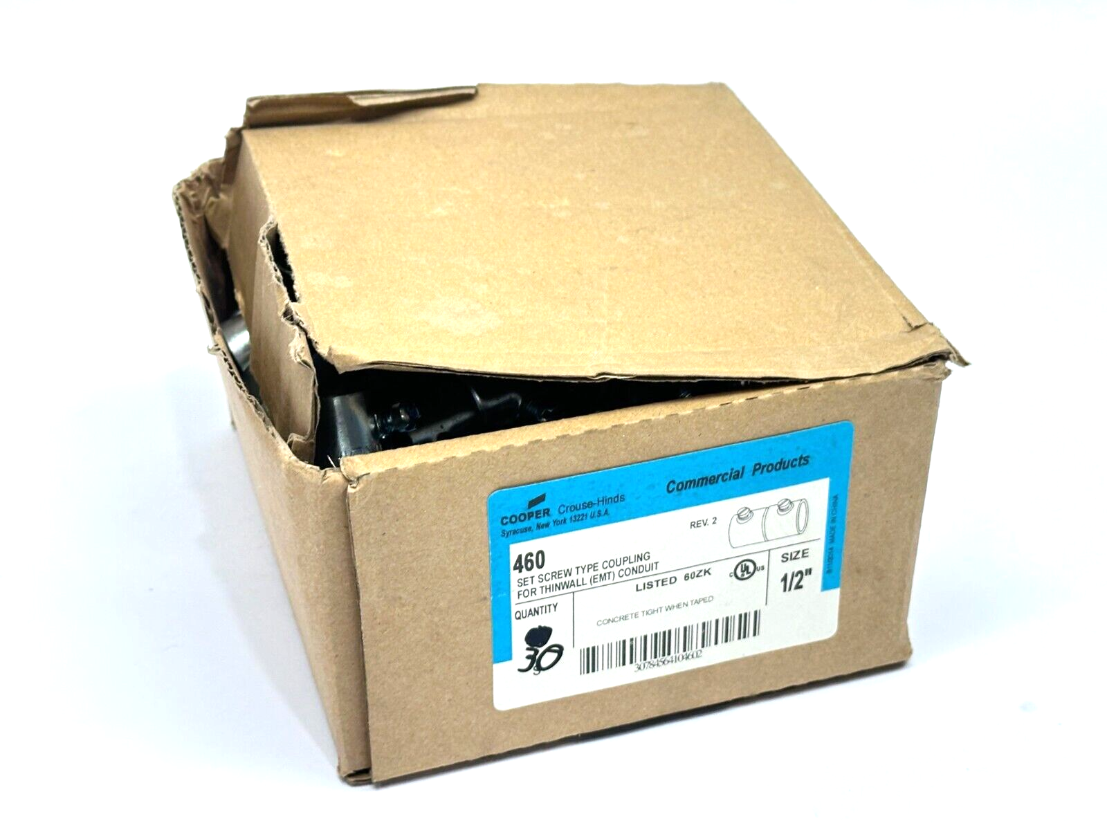Cooper Crouse-Hinds 460 Set Screw Type Coupling EMT Conduit 1/2" LOT OF 60 - Maverick Industrial Sales
